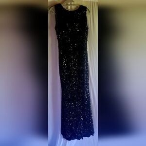 Elegant Black Sequin Evening Gown